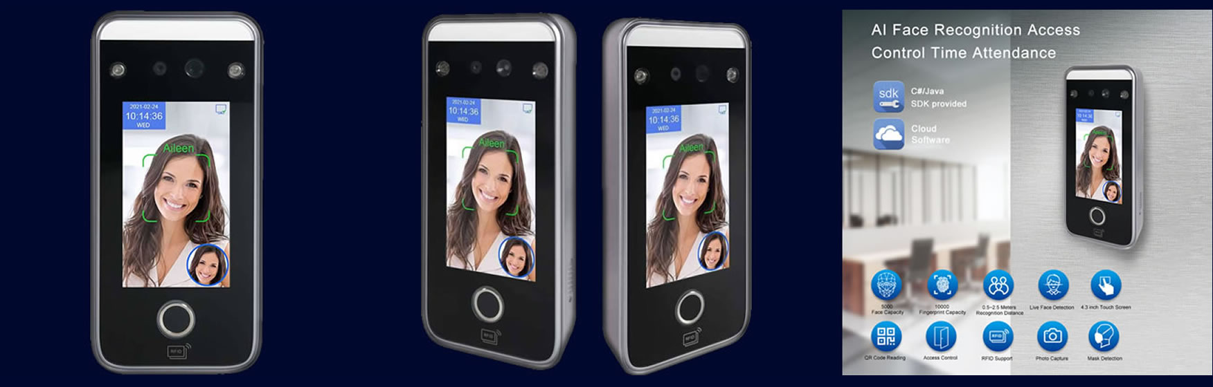 AI06F Dynamic Face and Fingerprint Recognition Terminal banner
